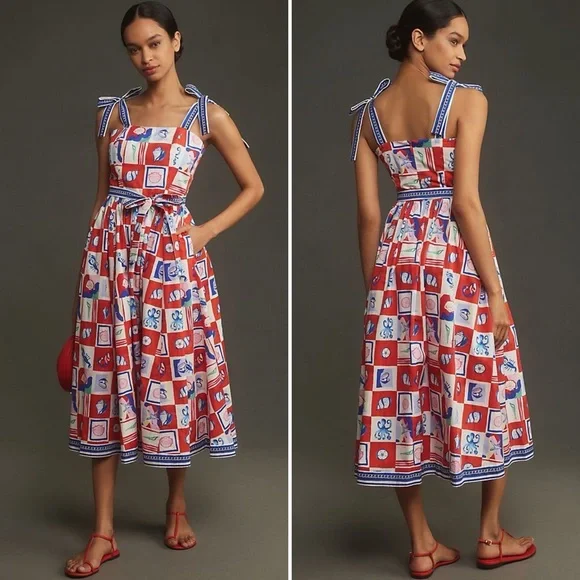 Hunter Bell Quincy Dress Sea Tiles Maxi – Size 2 NWT - Picture 12 of 17